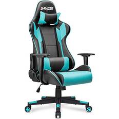 Gaming Chairs Homall Gaming Chair Office Chair High Back Computer Chair Leather Desk Chair Racing Executive Ergonomic Adjustable Swivel Task Chair with Headrest and Lumbar Support Cyan