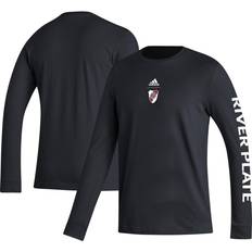 Adidas T-shirts Adidas Men's Black Club Atletico River Plate Team Crest Long Sleeve T-Shirt Black