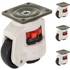 VEVOR 4 Pack Leveling Casters GD60F Plate Mounted Footmaster Leveling Caster 551lbs per Leveling Caster Wheels Nylon Wheel and nbr PadGD60F