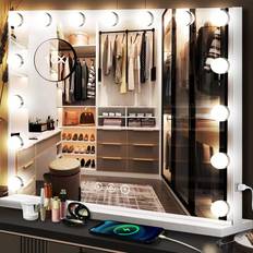 Cosmetics Hollywood makeup vanity mirror with lights dimmable 3 color 15 bulbs hollywoo. 15 Light Bulbs