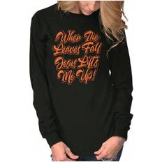 Tops Shein The Leaves Fall Jesus Lifts Me Womens Long Sleeve T Shirt