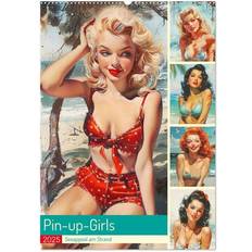 Calvendo Pin-up-Girls. Sexappeal am Strand Wandkalender 2025 A2