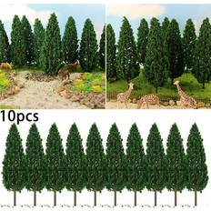 Accessories Fanjie Sold by: Sunshine Household, 10pcs Model Pine Trees Green for Scale Railway Layout 15cm SL-16059 Deep Green