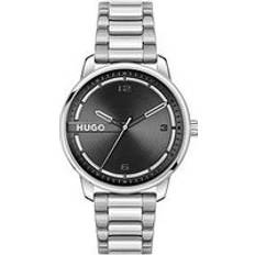 HUGO Gents #STAMP Bracelet Watch, Silver, Men Ilver
