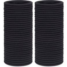 Black Hair Ties H&S 100 Elastic Hair Bands 4mm Hair