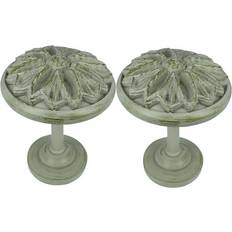 White Mounts & Hooks for Curtains Meriville Set of 2 Petal Window Drapery Medallion