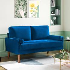 ScanMod Design Oliver Small 2 Seater Blue Velvet Sofa