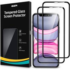 ESR Full-Coverage Tempered-Glass for iPhone 11 Screen Protector/iPhone XR Screen Protector [2-Pack] [Easy Installation Frame] [3D Curved for