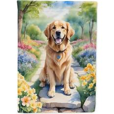 Carolines Treasures Golden retriever spring path garden flag Golden Retriever