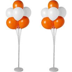 Orange Table Decorations Fun Express 26 Pc Orange & White Tiered Balloon Stands Kit