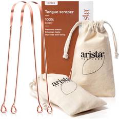 Arista Arista Tongue Scraper 2 Pack, Tongue Cleaners, Copper Tongue Scraper, Ayurveda Bad Breath Treatment