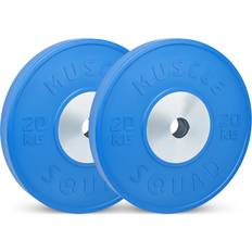 Muscle Squad Coloured Competition Metal Core Bumper Olympic Weight Plates 2 x 20kg Olympic Standard 2 x 20kg