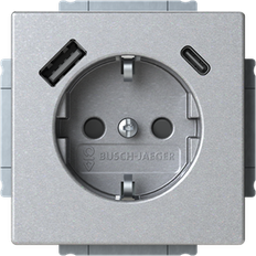 Silver Wall Outlets Busch-Jaeger 20 eucb2usbac-83 schuko usb a & c steckdose alusilber future linear 71 mm