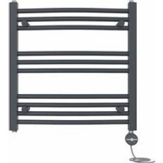 Heated Towel Rails NRG Prefilled Thermostatic Electric Curved Heated Anthracite