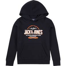 Rundringad Hoodies Barnkläder Jack & Jones Jack & Jones Junior Huvtröja jjeLogo Sweat Hood Blå