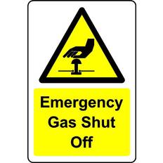 Multicoloured Workplace Signs KPCM Display Ltd Emergency gas shut off safety sign 1mm