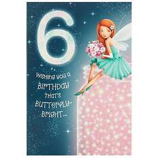6th birthday magical greeting card 'fairy name'