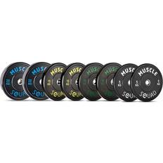 Muscle Squad Rubber Bumper Olympic Weight Plates 100kg Set Olympic Standard 100kg Set