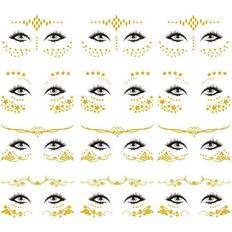 Cosmetics Hibalala Sold by: Heldig, 12 Sheets Face Tattoo Sticker Temporary Tattoo Face Jewels for Women Girls Make Up Dancer Costume Parties