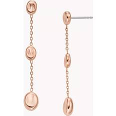 Rose Gold Plated - Unisex Earrings Skagen Unisex Anja Pebble Rose Gold Stainless Steel Drop Earrings