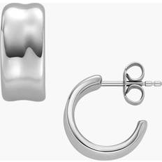 Skagen Earrings Skagen Unisex Anja Pebble Silver Stainless Steel Hoop Earrings