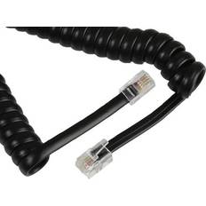 Landline Phones Pro Signal RJ10 Plug To Plug Coiled Handset Cord 3m Black