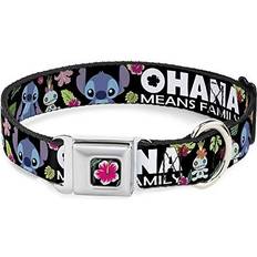 Buckle-Down Lilo & Stitch Hibiscus Flower Seatbelt Buckle Collar M