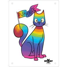 Spooky Cat Purride Tin Mini White/Multicolour Décoration Murale 15x20cm