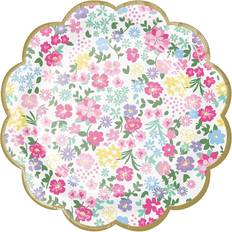 Floral Plates, Cups & Cutlery Creative Party Disposable Plates Scalloped Tea Party 8-pack