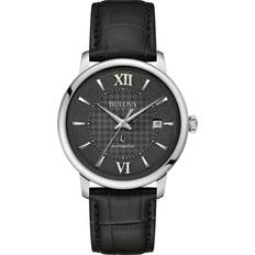 Bulova Unisex Wrist Watches Bulova Automatic Hudson Black Leather 39mm