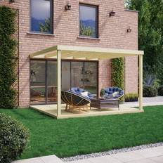 Green Patio Awnings Box Wall Mounted Pergola and Decking Kit