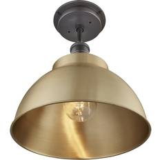 IP65 Ceiling Flush Lights Industville Brooklyn Brass Ceiling Flush Light 13.5cm