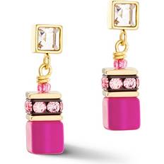 Stainless Steel Earrings Coeur de Lion Graduated GEOCUBE Earrings Gold Pink For Women beige/gold/grey/pink