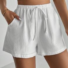 Unisex - Wool Trousers & Shorts Shein Solid Knot Front Florida Shorts