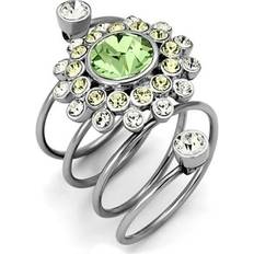 Peridot Rings Alamode Jewelry Sold by: UnbeatableSale Local, Alamode TK1148-5 Women High Polished Stainless Steel Ring with Top Grade Crystal in Peridot