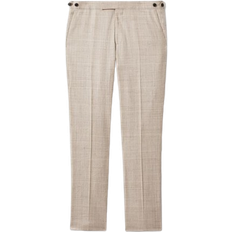 Man - Suit Trousers Reiss Boxhill Slim Fit Linen Blend Check Trousers - Oatmeal