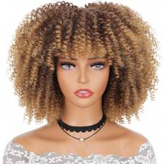 Hair Products Shein Ombre Blonde Synthetic Heat Resistant Wigs Curly Wigs Curl Short Wigs Bangs