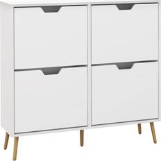 Homcom Shoe Racks Homcom ‎UK837-394V80WT0331 White Shoe Rack 95x95cm