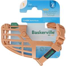4, Tan Classic Basket Dog Muzzle