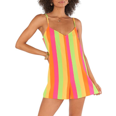 Show Me Your Mumu Rascal Romper - Neon Vacay Stripe