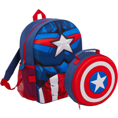 Marvel Skolväskor Marvel America Ryggsäck Med Avtagbar Lunchväska Hållare Set - Blå
