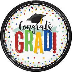 Creative Graduation paper plates disposable 23cm congrats grad graduation party x 8