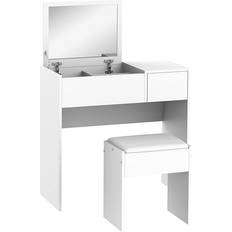 Dressing Tables Homcom 831-193WT White Dressing Table 40x80cm 2pcs