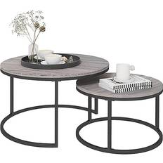 Homcom Living Room Grey Coffee Table 78.5x78.5cm 2pcs