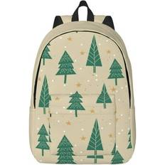 Beige School Bags XMXT Sold by: Co.,Ltd, Backpack for School Work Christmas Tree Beige Background Canvas Bookbag Travel Bag for Women Men M