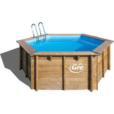 Trä pool Swim & Fun Gre Round Wooden Pool Ø4.0x1.2m