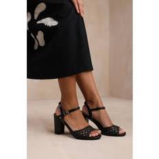 Platform Heels & Pumps Where's That From Womens 'Cuba' Plaited Design Mid Block Black