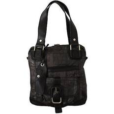 Wayfarer black printed logo shoulder handbag shoulder bags black and gray