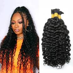 Braiding hair Eayon Hair Water Wave Bulk Human Hair for Braiding 18" 20" 22" #1B 3-pack