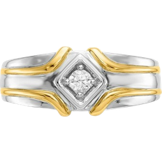 Gold - Solitaire Rings Gem & Harmony Ring - White Gold/Gold/Diamond